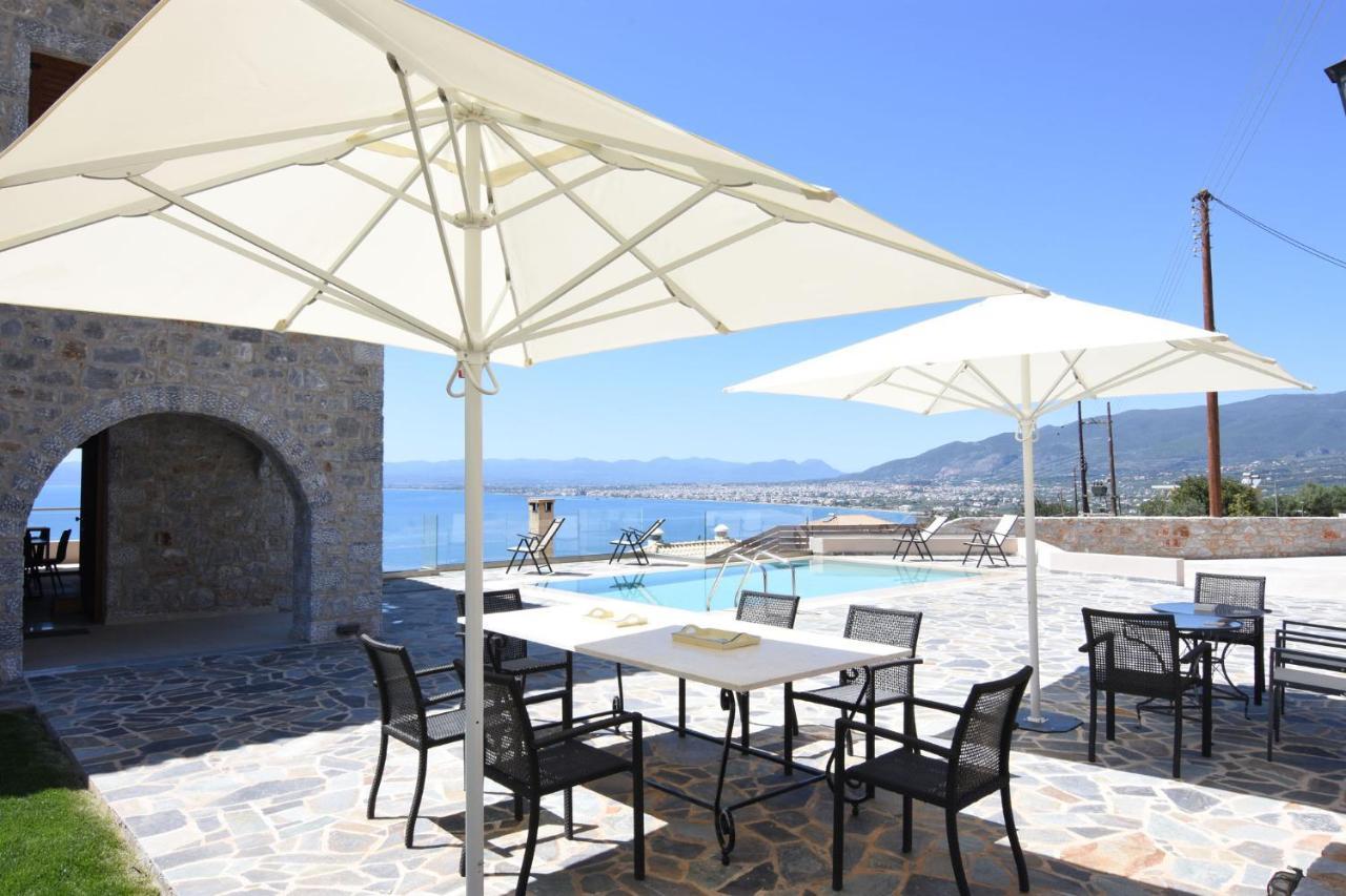 Villa Dafni - Infinite Sea Vistas With Private Pool Каламата Екстер'єр фото